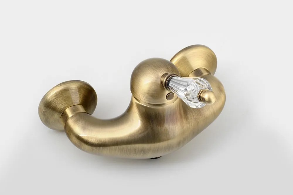 Sapho Sapho, KIRKÉ CRYSTAL nástenná sprchová batéria, krištáľová páčka, bronz, KI11KB