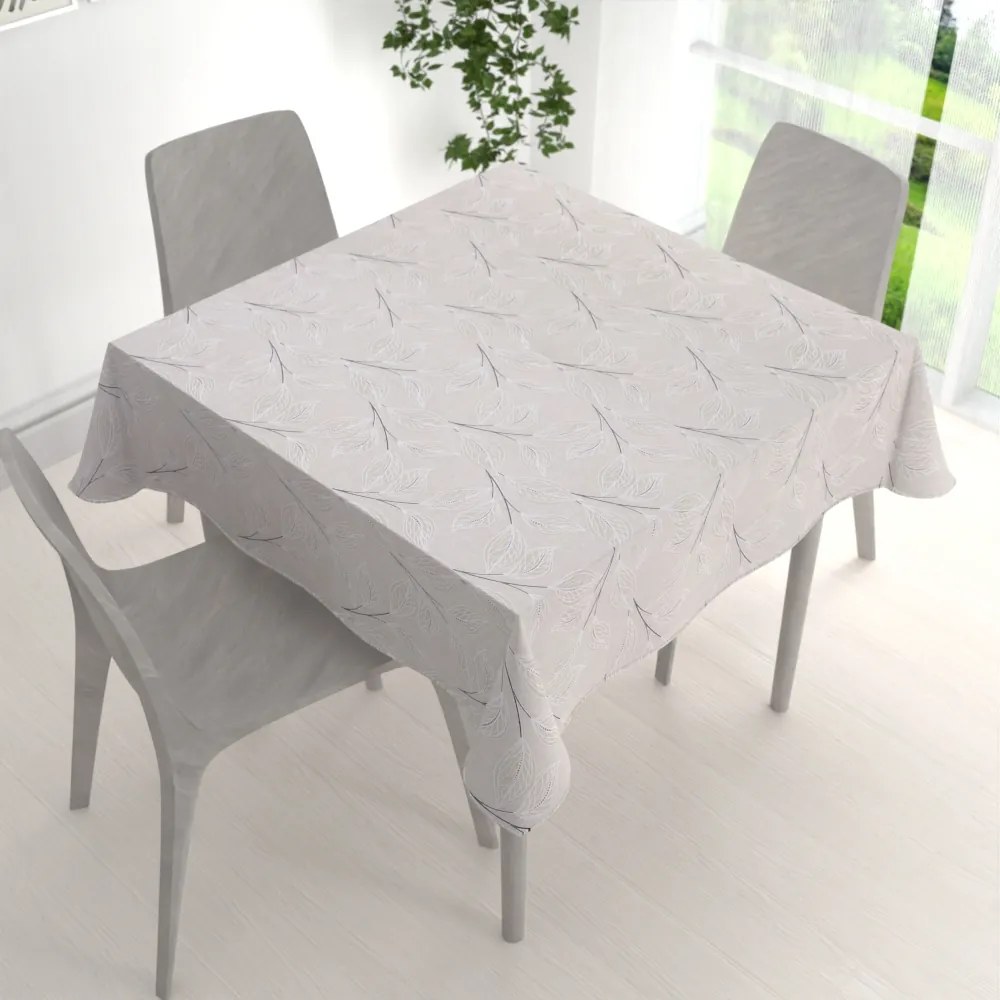 Biante Dekoračný štvorcový obrus Leona LN-164 Popínavé lístky na režnom 100x100 cm