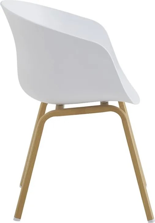 Biela plastová jedálenská stolička s nohami v dizajne dreva Tiopi - 54*51*82 cm