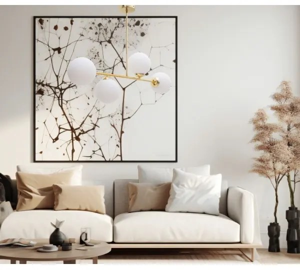 Luster na tyči FIRA 4xE27/60W/230V zlatá