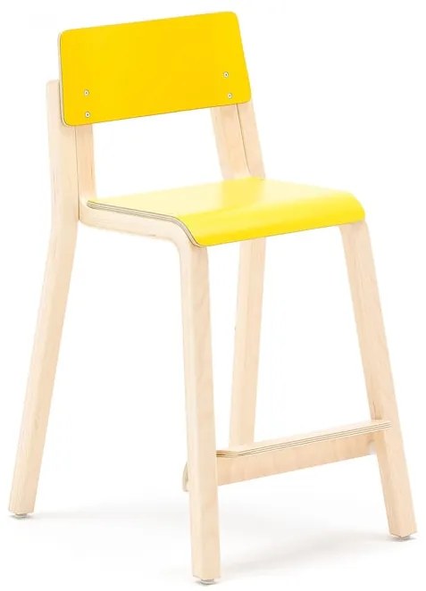 Vysoká stolička DANTE, výška 500 mm, breza, laminát - žltá