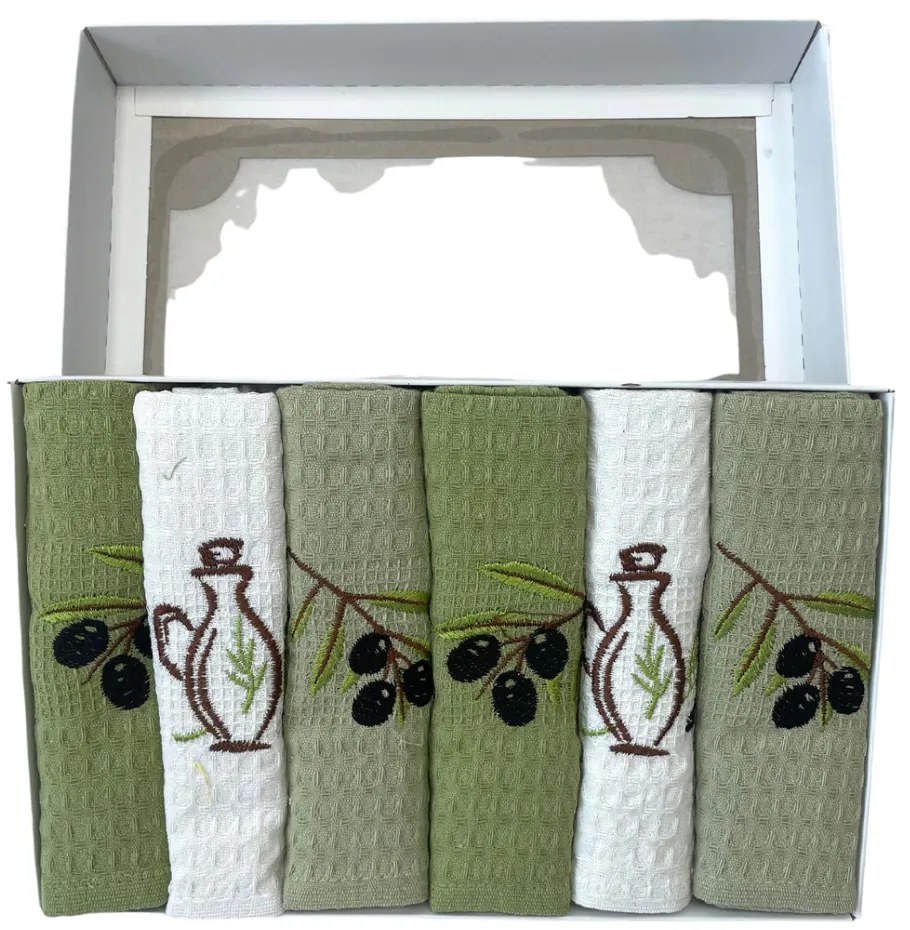 Utierky na riad vaflové Olive 40x60cm 6ks TiaHome