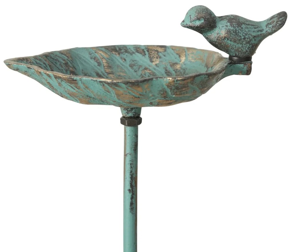 Zapichovacie napájadlo pre vtáky Karla Leaf, 98x20x14 cm, liatina, zelená