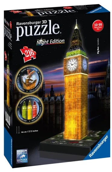 Ravensburger 3D Puzzle LED stavba (Big Ben v noci)  (100356473)