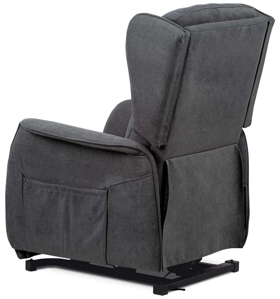 Autronic - TV a relaxačné kreslo "ušiak", elektrické polohovanie, 1 motor 230V/29V, poťah sivá látka - TV-1190 GREY2