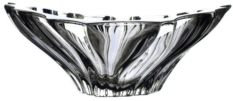 KRIŠTÁĽOVÁ MISKA BOHEMIA PLANTICA GREY 330MM SIVÁ