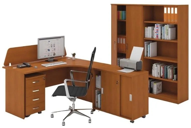 Zostava kancelárskeho nábytku MIRELLI, typ C, pravá, čerešňa