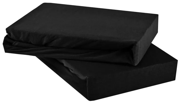 Plachta posteľná čierna jersey EMI, Plachta California king 180x210