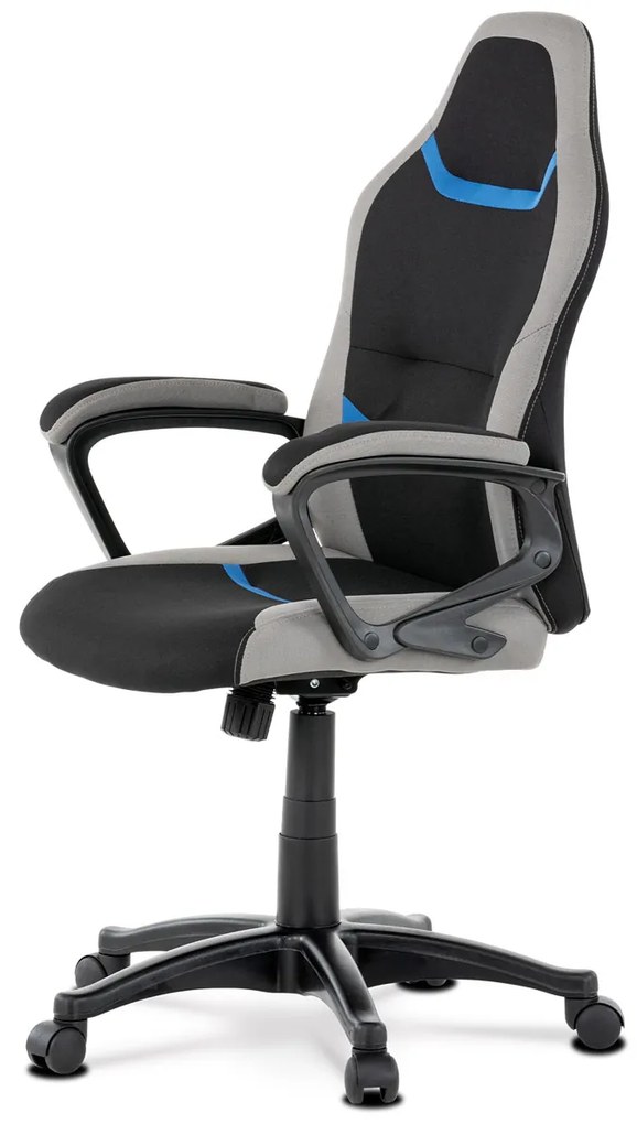 Kancelárska/herná stolička Leira-L611-BLUE (čierna + sivá + modrá). Vlastná spoľahlivá doprava až k Vám domov. 1042711