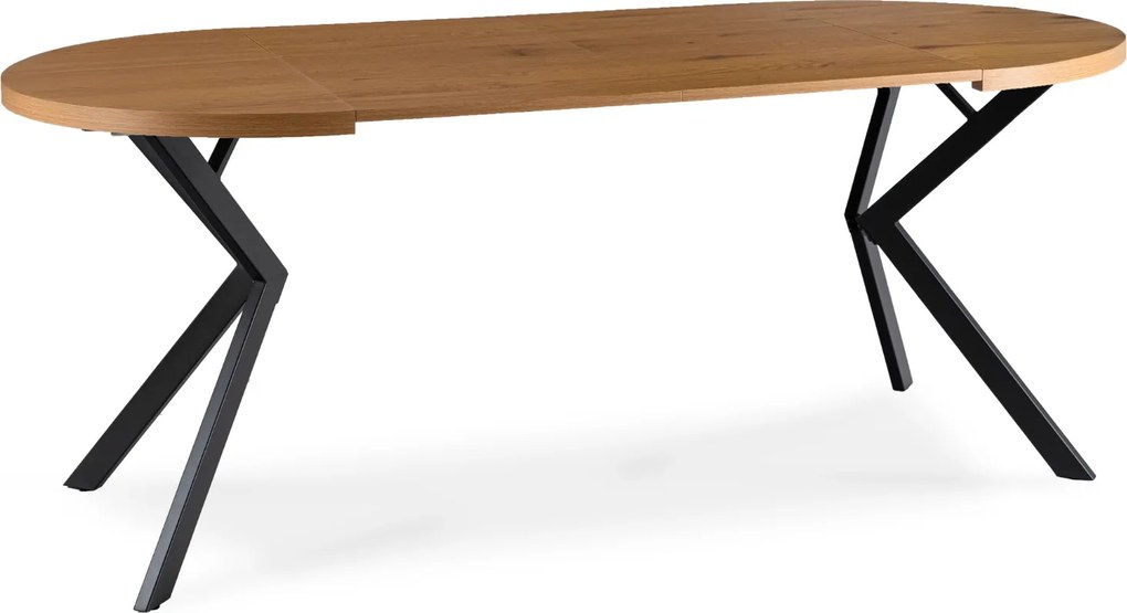 PROXIMA.store - Okrúhly rozkladací stôl DORIAN FARBA: čierna, FARBA NÔH: dub