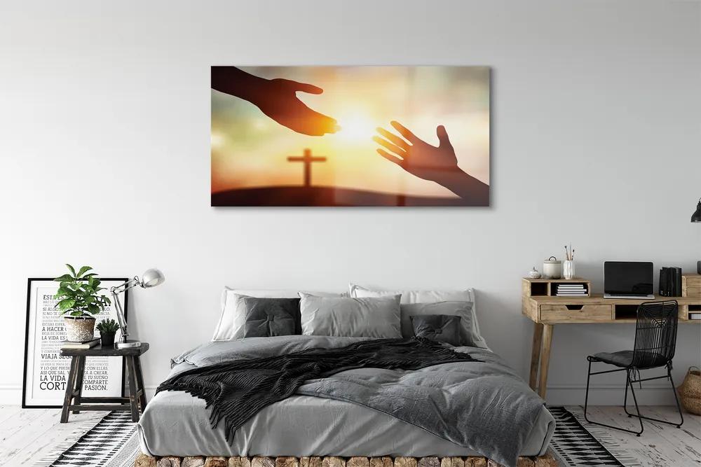 Obraz na akrylátovom skle Cross hands 140x70 cm