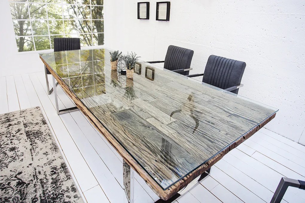 Jedálenský stôl EUPHORIA BARRACUDA 240 cm recyklované masívne teakové drevo 40 mm
