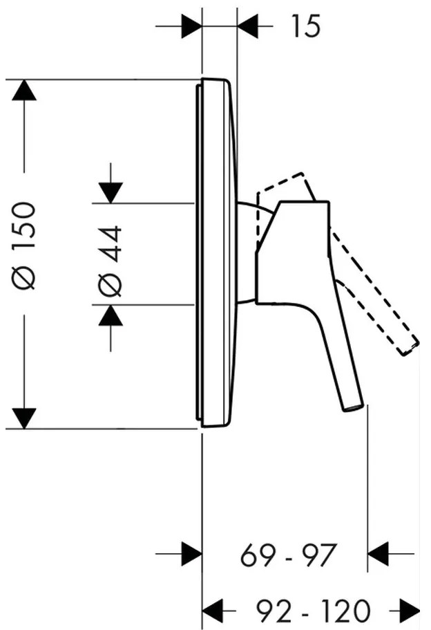 Hansgrohe Talis S, sprchová batéria pod omietku, chrómová, 72605000