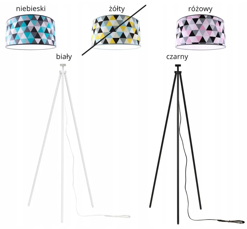Stojacia lampa Garo, 1x textilné tienidlo so vzorom (výber z 3 farieb), (výber z 3 farieb konštrukcie)
