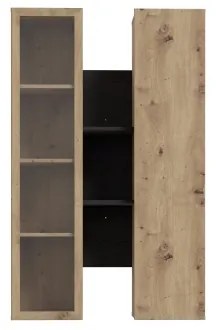 Nástenná polica INAR dub/čierna