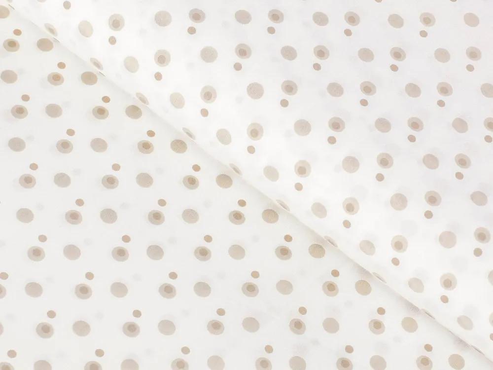 Biante Detský bavlnený záves Sandra SA-065 Hnedobéžové bodky na smotanovom 150x150 cm