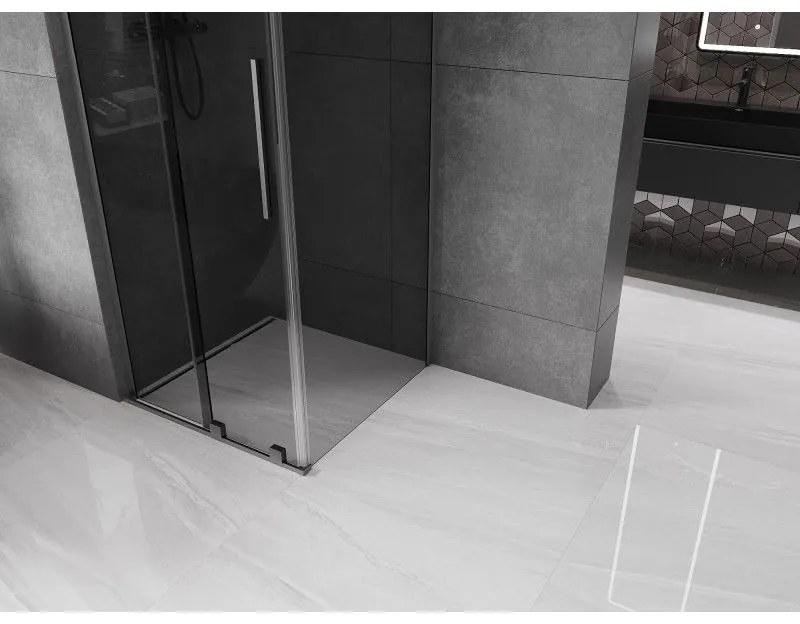 Mexen Velar L, sprchový kút s posuvnými dverami 110 x 110 cm, 8mm šedé sklo, grafit brúsený, 871-110-110-43-66