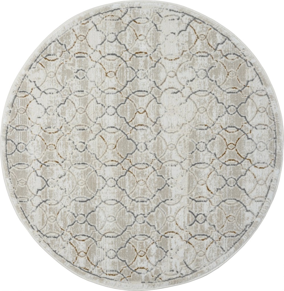 My Flair, Kusový koberec My Floor CA60034 creme kruh, 120x120 (priemer) kruh, šedá, chodba / predsieň