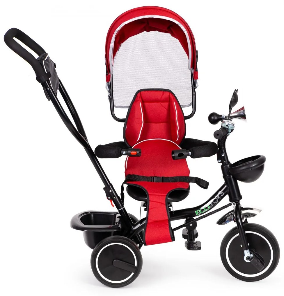 Detská trojkolka - kočík Ecotoys BeBe červená