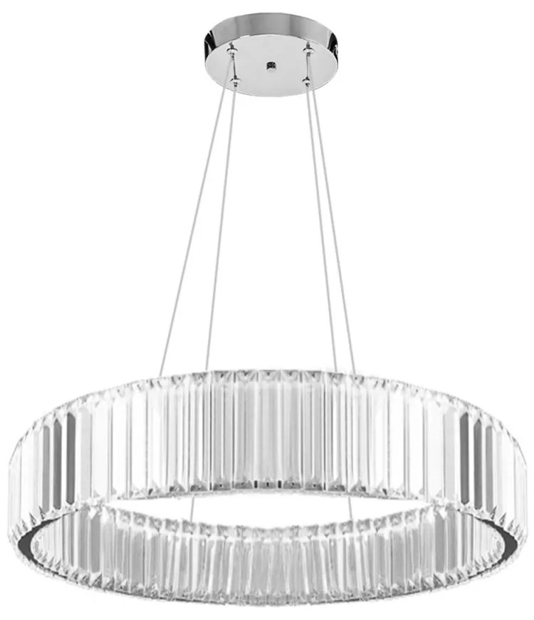Toolight Toolight, LED krištáľová závesná lampa APP982-CP, strieborná, OSW-03641