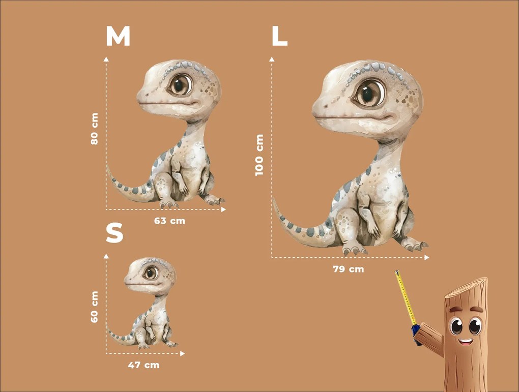 drevko | Detský obraz Okatý dinosaurus 60 x 475 cm
