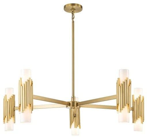 Elstead MARVELE10-AB-OPAL - Luster na tyči MARVELE 10xE14/40W/230V zlatý