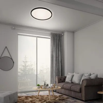 Stropná lampa LED s ovládačom čierna SLIM 42 cm