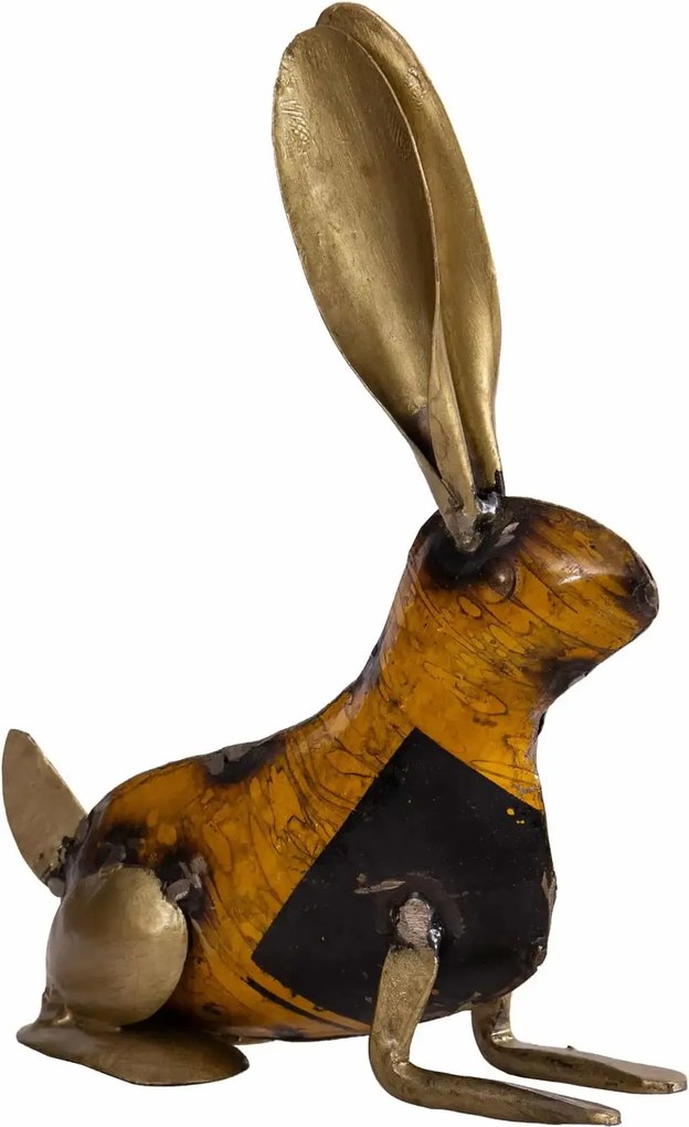 Kovový zajac v štýle upcycle 145x60x170