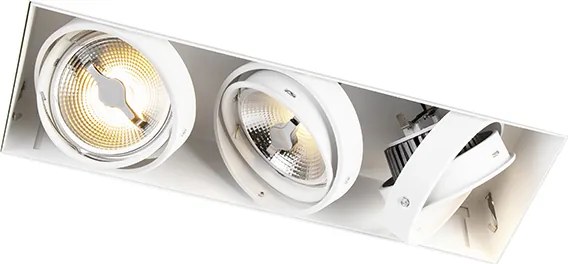 Zápustné bodové svetlo biele AR111 bez rámu 3-svetlo - Oneon