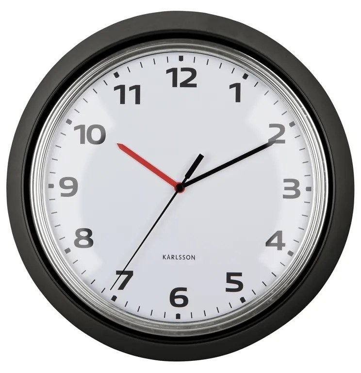 Karlsson 6006BK dizajnové nástenné hodiny čierna, pr. 34 cm