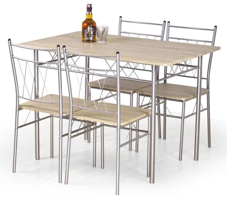 Jedálenský set Feeny (pre 4 osoby) (dub sonoma). Akcia -13%. Vlastná spoľahlivá doprava až k Vám domov. 770471
