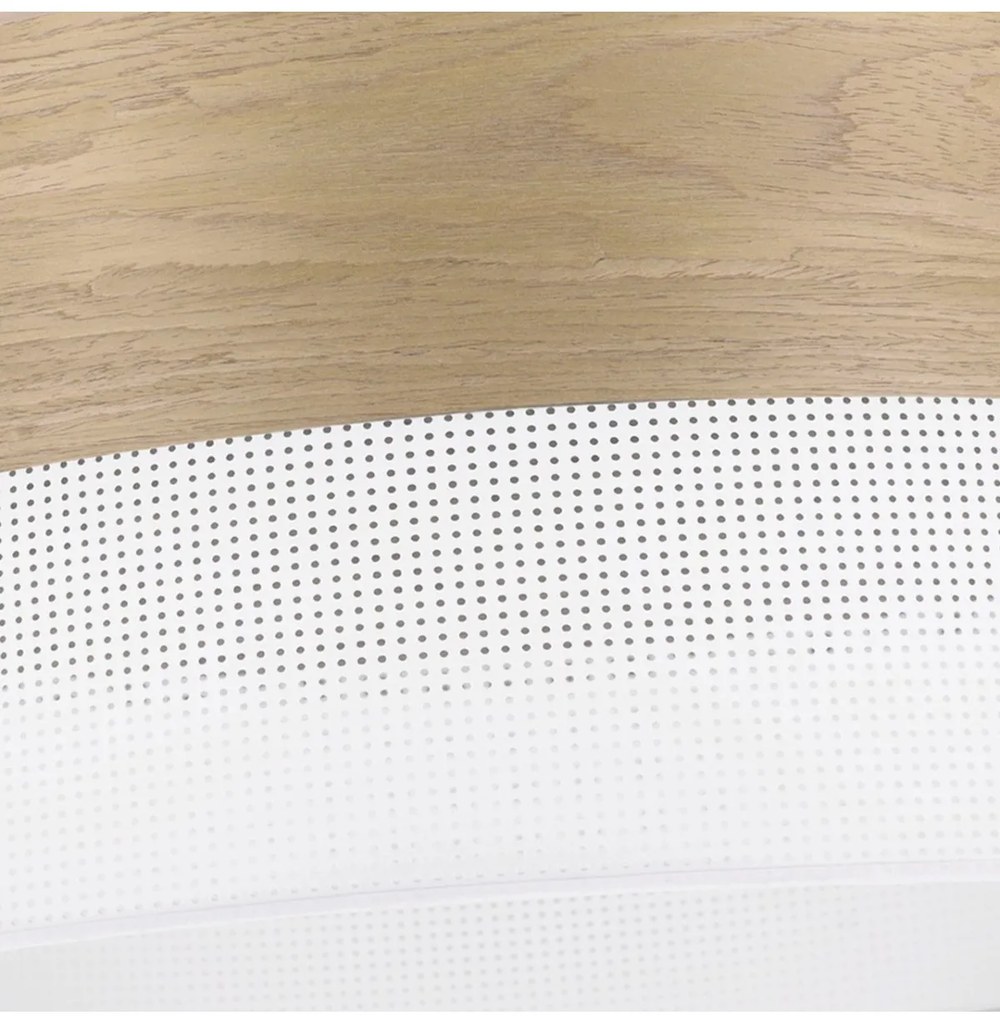 Závesné svietidlo Wood, 1x dýha zlatý dub/biele PVC tienidlo, (fi 35cm)