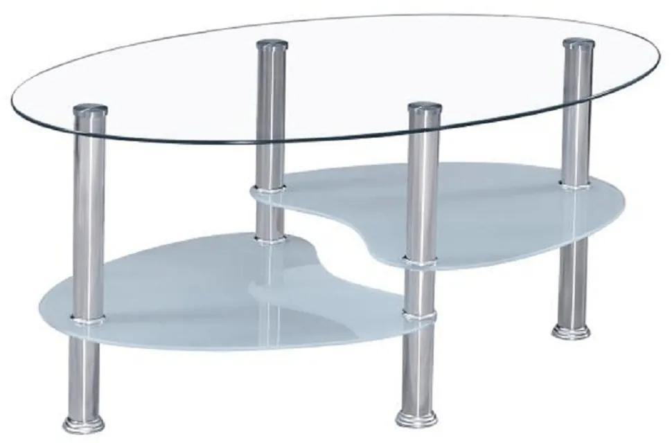 Tempo Kondela Konferenčný stolík, oceľ/číre sklo/mliečne sklá, WAVE NEW