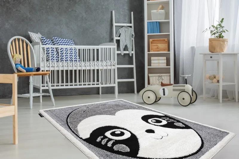 styldomova Detský sivý koberec JOY panda