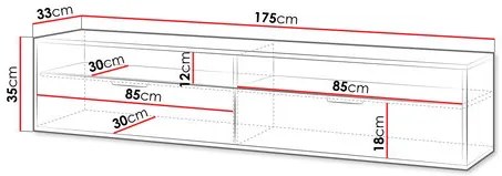 TV skrinka/stolík Saudies 175 (biela). Vlastná spoľahlivá doprava až k Vám domov. 1122953