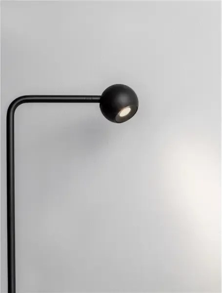 LED čierna stojaca lampa Sfera