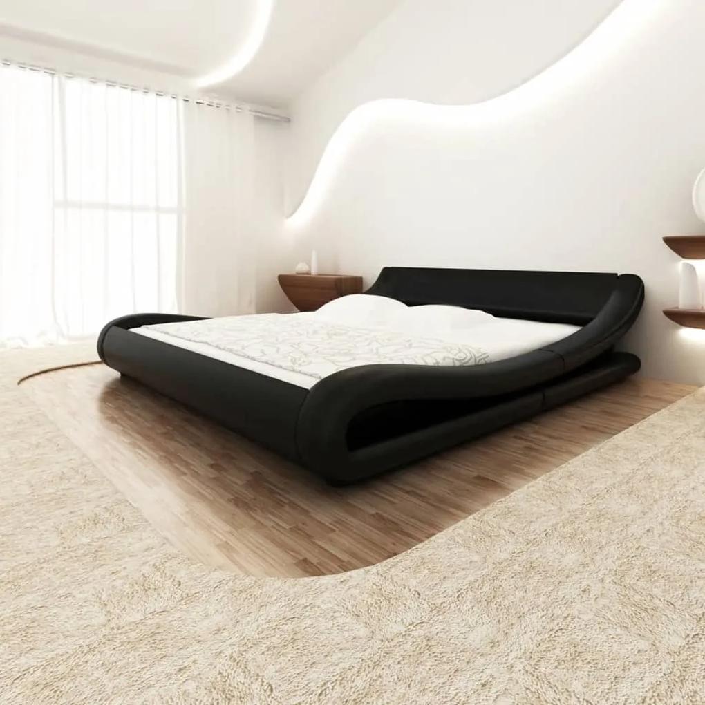 vidaXL Rám postele, 180x200 cm, umelá koža, čierna