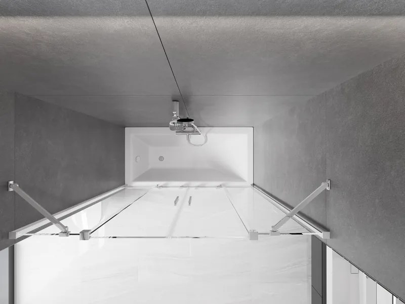 Mexen Velar Duo, 2-krídlová posuvná vaňová zástena 160 x 150 cm, 8mm číre sklo, chrómový profil, 896-160-000-02-01