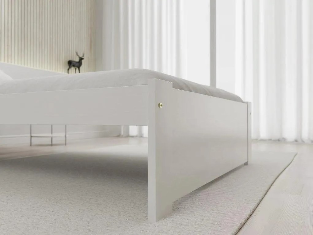 Posteľ IKAROS 80 x 200 cm, biela Rošt: S lamelovým roštom, Matrac: Matrac DELUXE 10 cm