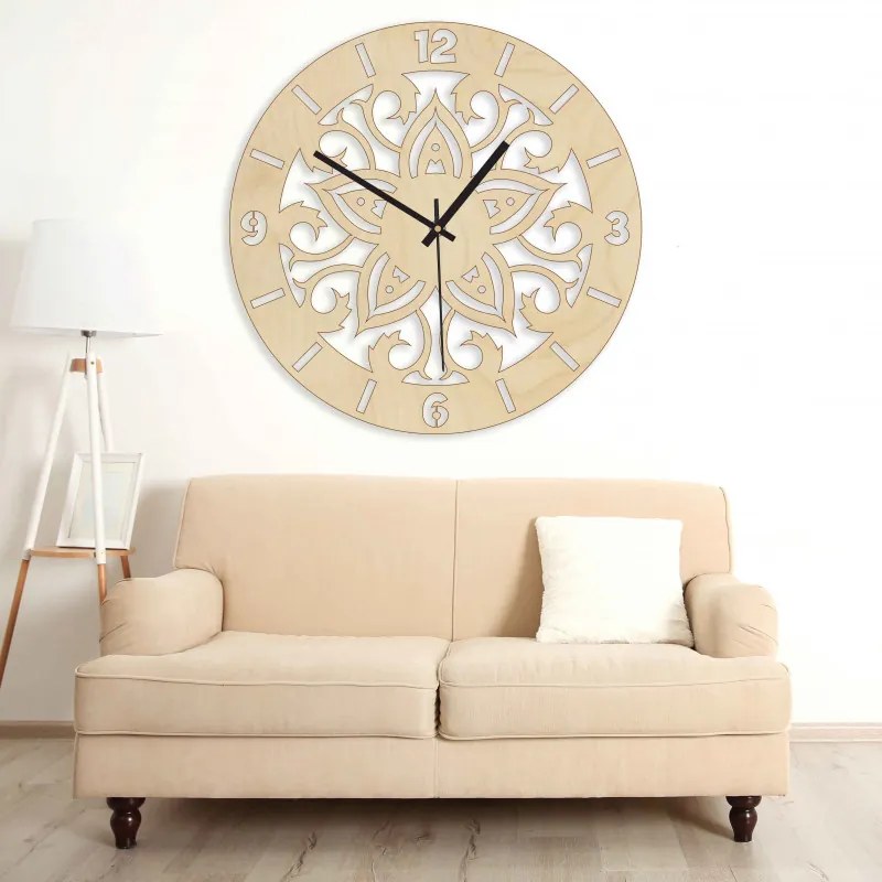 Drevené hodiny - ornamenty prírodné aj farebné | SENTOP PR0441 PR0441 plywood