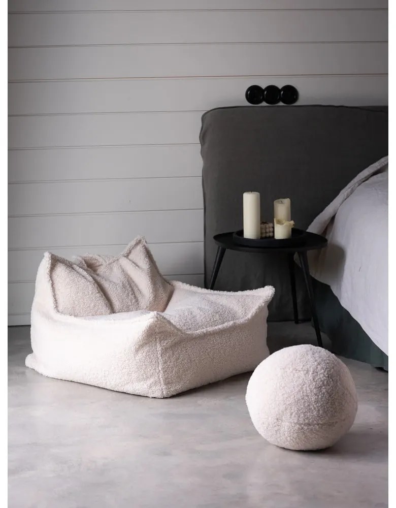 Krémový detský sedací vak z textílie buklé Chair – Wigiwama