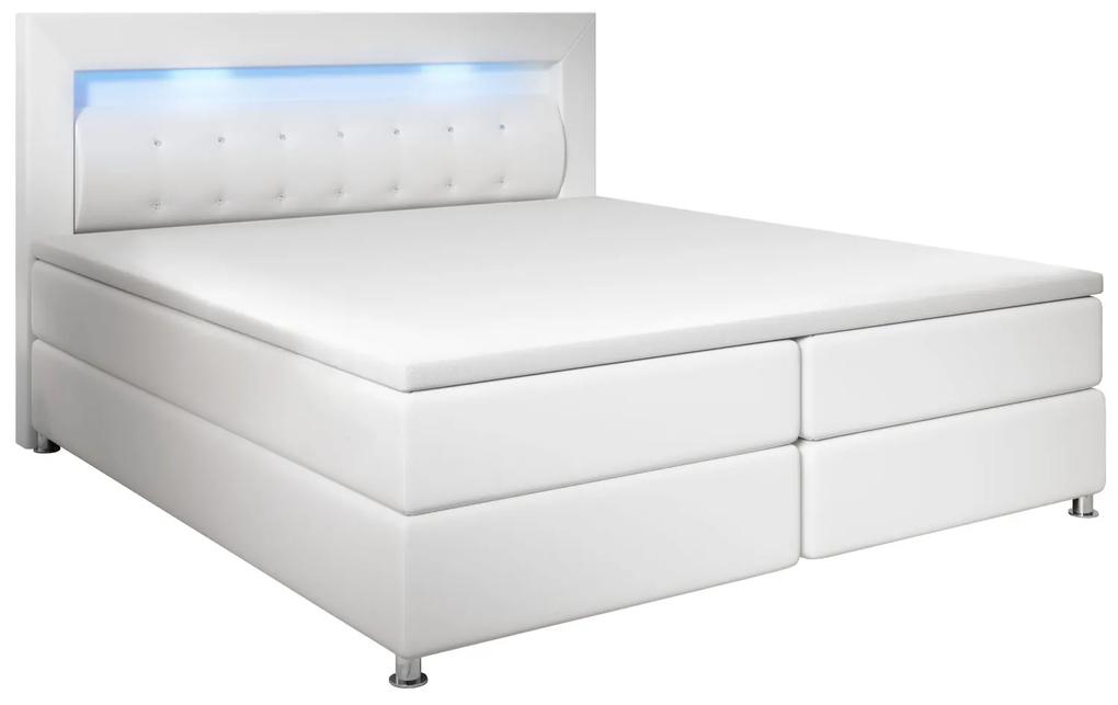 Juskys Pružinová posteľ Montana 120 x 200 cm - biela s toperom