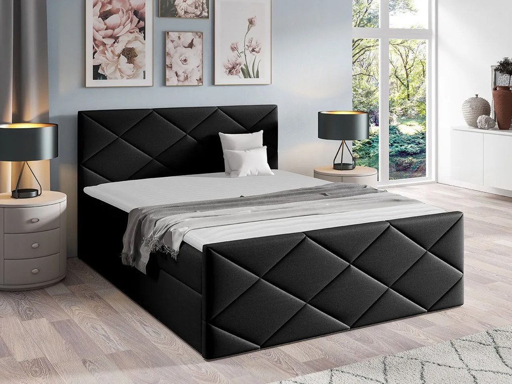 Kontinentálna posteľ Guillermo, Rozmer postele: 160x200, Dostupné poťahy: ekokoža Soft 10a