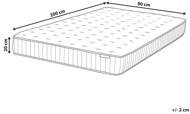 Taštičkový matrac 90x200 cm DARAM (stredne tvrdý). Vlastná spoľahlivá doprava až k Vám domov. 1022786