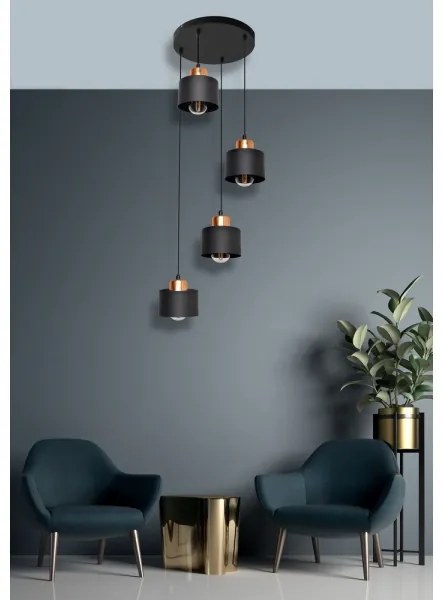 Luster na lanku EDISON 4xE27/15W/230V