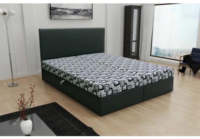 Odolná čalúnená posteľ s úložným priestorom DANIELA 160x200, čierna