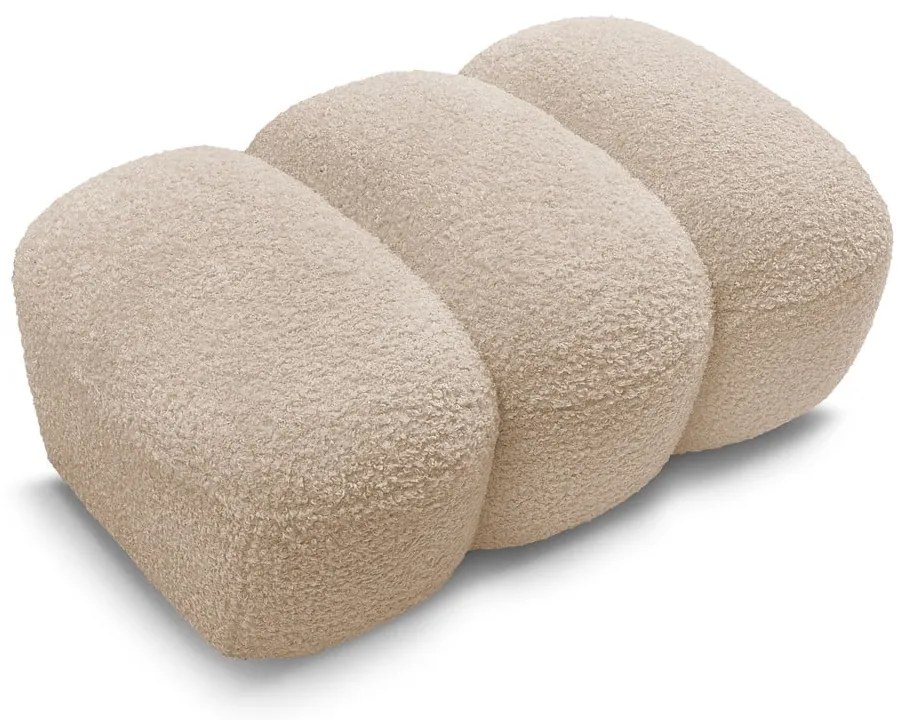 Béžová podnožka z textílie buklé Hippolyte – Bobochic Paris