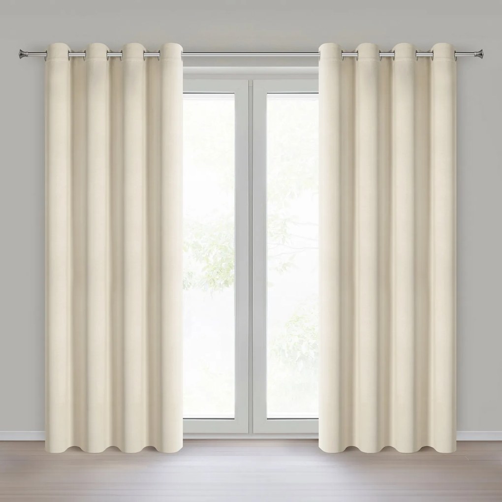 ZÁVES NA KÚŽKOCH NERISA 140X250 CM KRÉMOVÁ