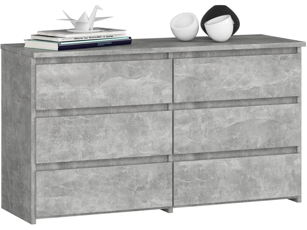 Komoda CL 100 cm 6 zásuviek betón