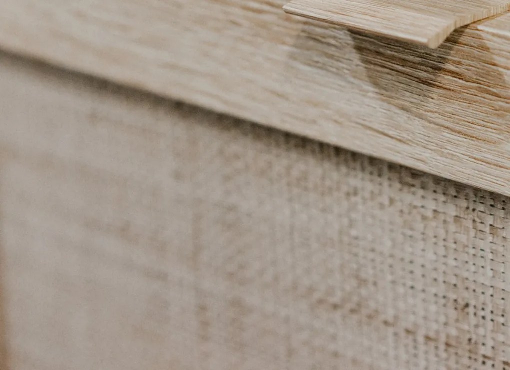 Vysoká skrinka s presklením Bali, dub sonoma/výplet